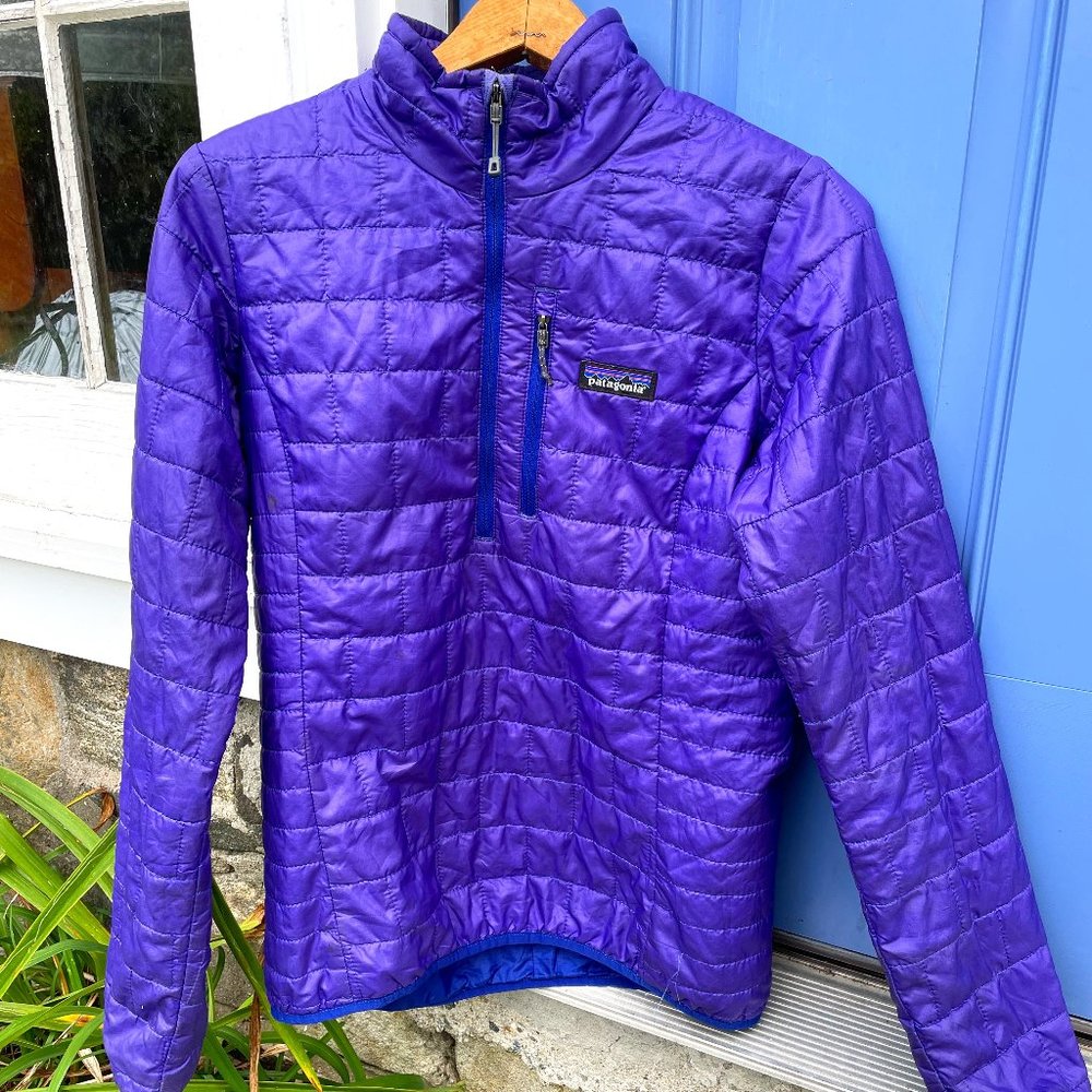Patagonia Nano Puff 1/4 Zip Pullover (S, Purple)